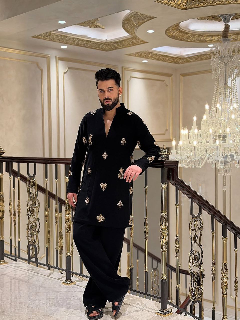 Raja-Rani Black KURTA WITH Pent Set