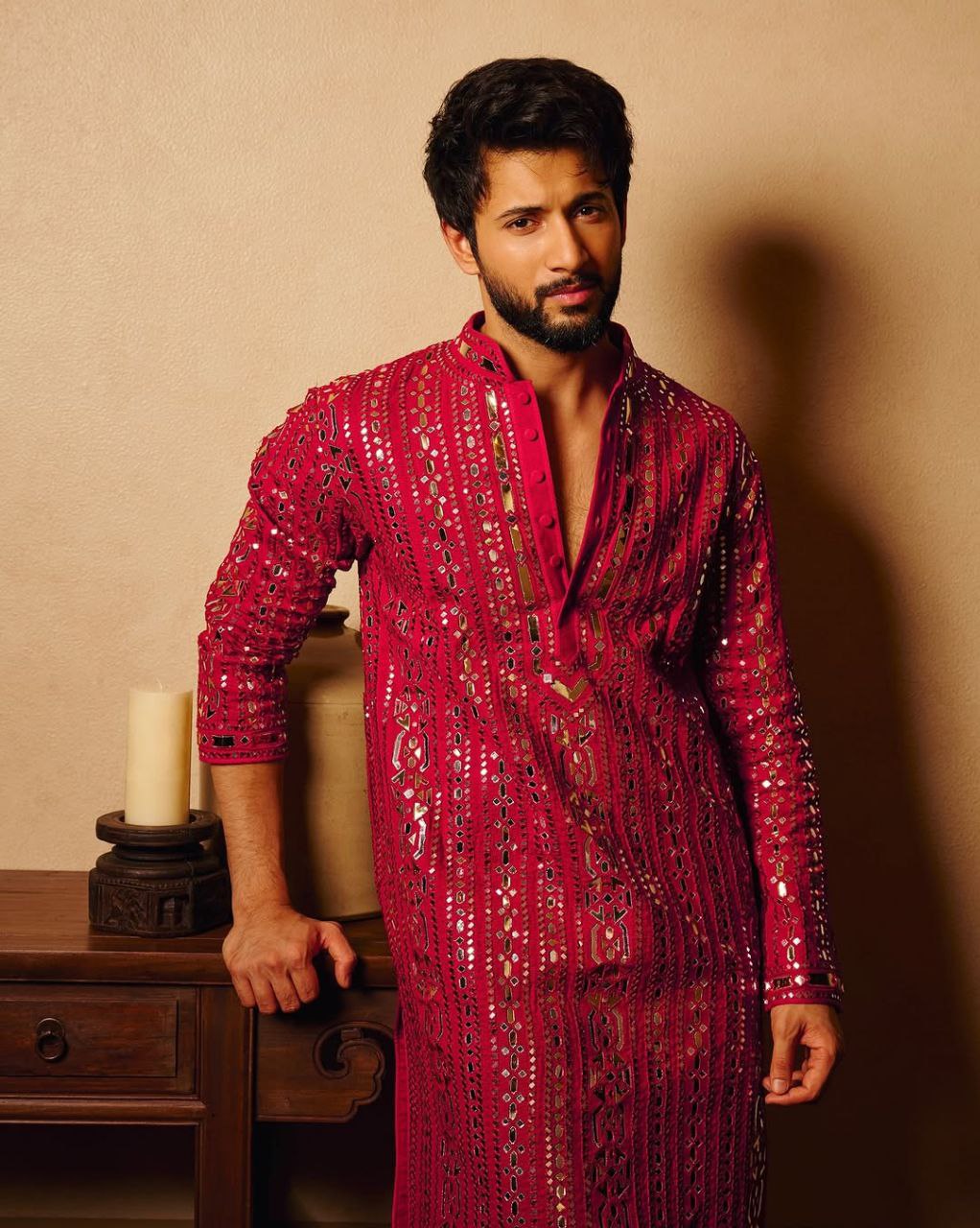 Royal Raspberry Kurta Per