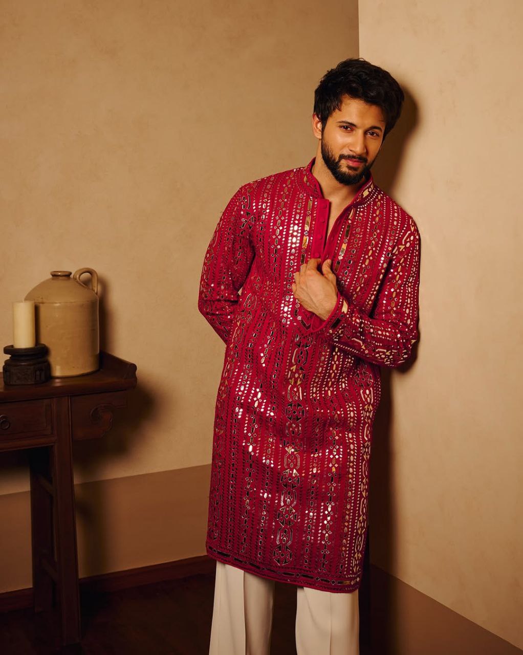 Royal Raspberry Kurta Per