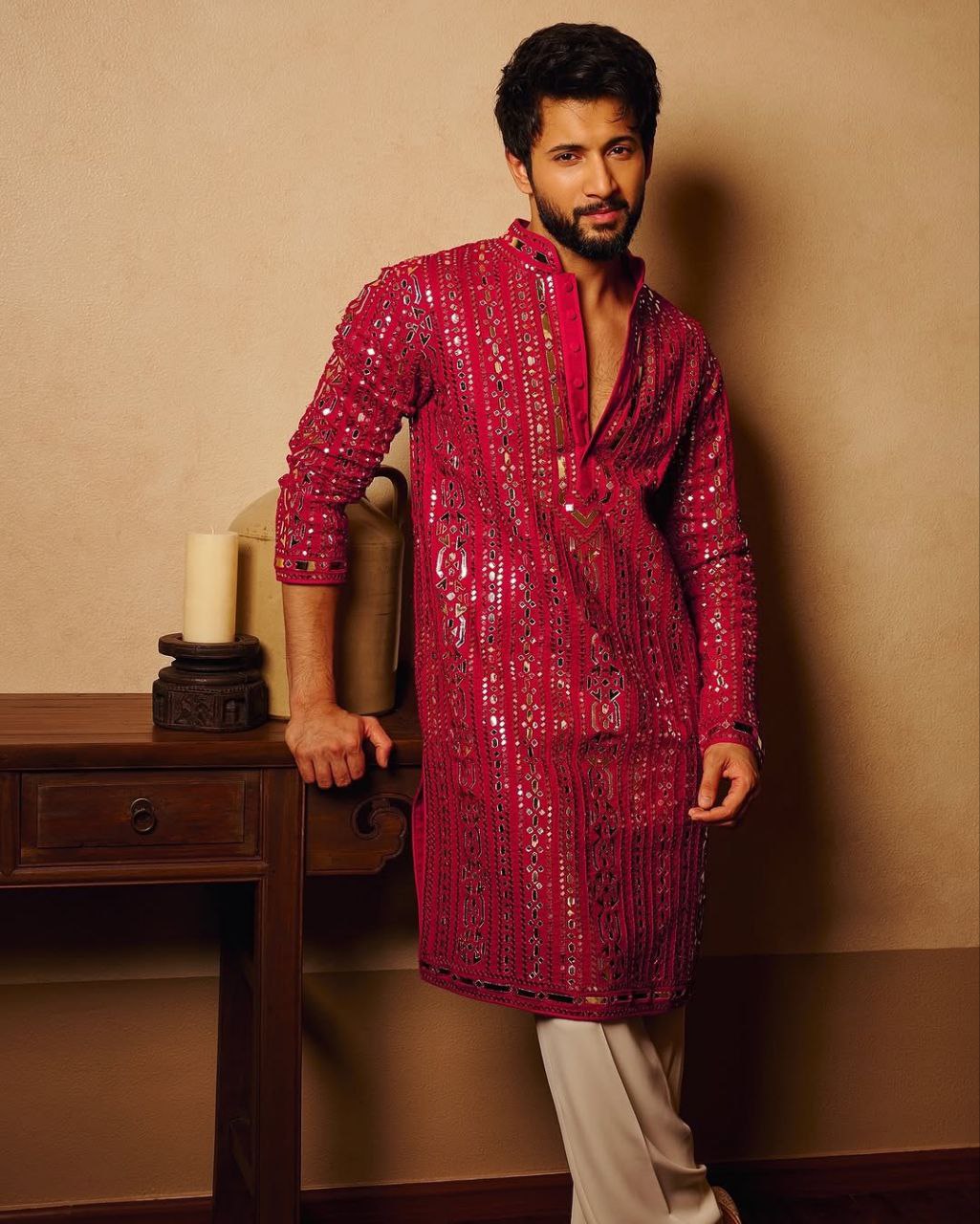 Royal Raspberry Kurta Per