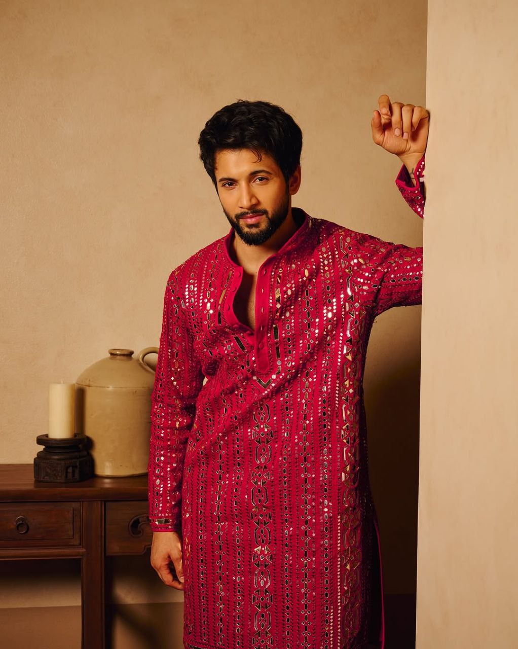 Royal Raspberry Kurta Per